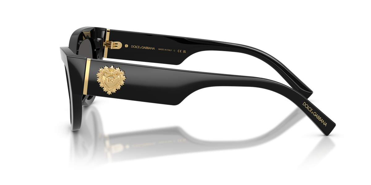 Gafas de sol Dolce & Gabbana DG4536 501/87, vista lateral con corazón dorado