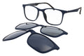 Gafas graduadas RH+ Clip-on azul mate con suplemento solar magnético