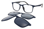 Gafas graduadas RH+ Clip-on azul mate con suplemento solar magnético