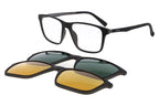 Gafas graduadas RH+ Clip-on negro y gris con suplemento solar magnético