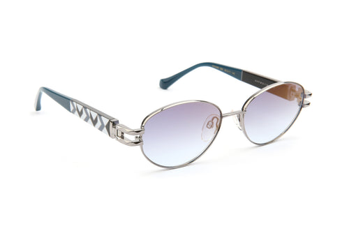 Gafas de sol Ana Hickmann AH3356 02A plateado con varillas azul petróleo