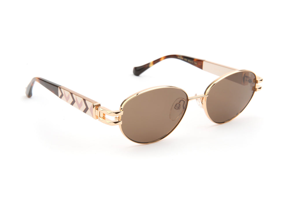 Gafas de sol Ana Hickmann AH3356 05A dorado con varillas carey, lentes marrones