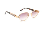 Gafas de sol Ana Hickmann AH3356 05B dorado con varillas carey, lentes rosadas