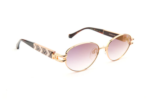 Gafas de sol Ana Hickmann AH3356 05B dorado con varillas carey, lentes rosadas