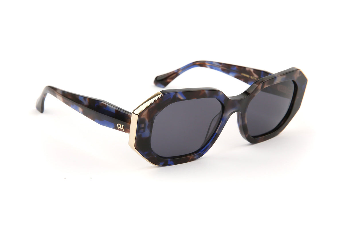 Gafas de sol Ana Hickmann AH9465 G21A carey azul, lentes grises