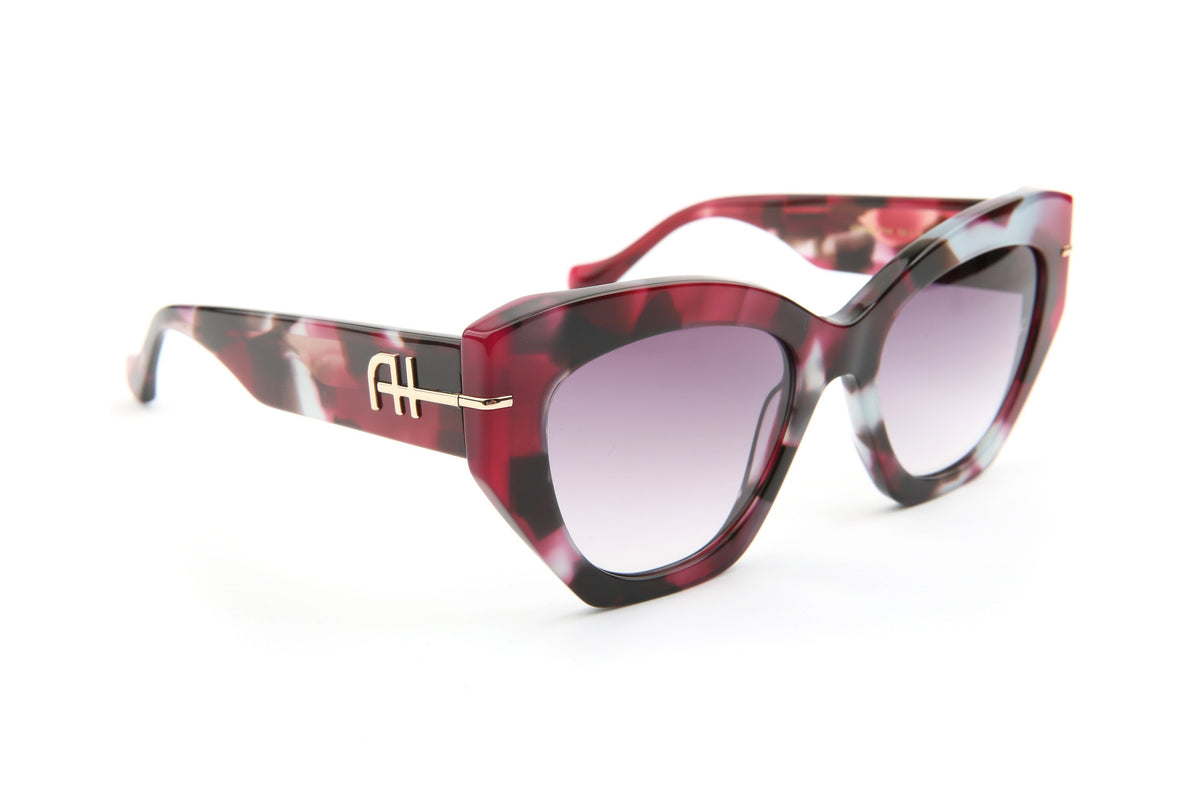 Gafas de sol Ana Hickmann AH9522 cat-eye burdeos jaspeado