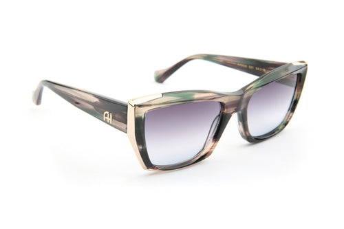 Gafas de sol Ana Hickmann AH9530 E01 cat-eye verde jaspeado