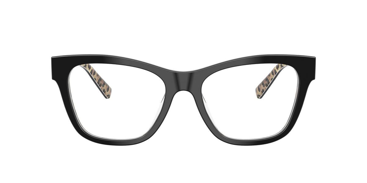 Montura de vista Dolce & Gabbana DG3430 3299 cat-eye negra y leopardo