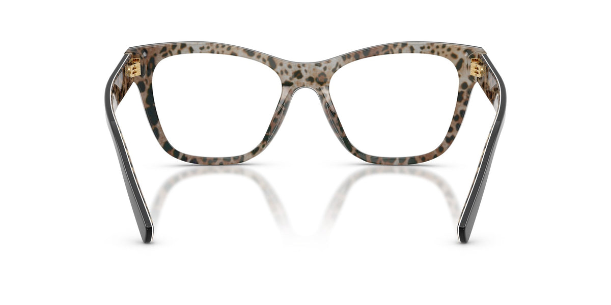 Montura de vista Dolce & Gabbana DG3430 3299 cat-eye negra y leopardo, foto 4