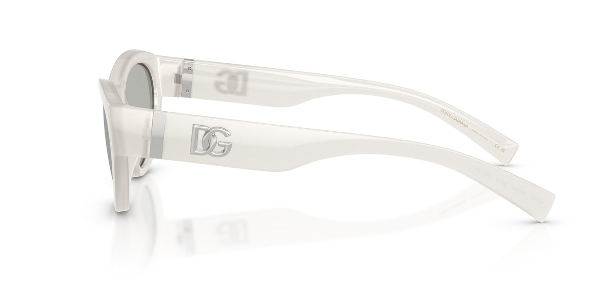 Gafas de sol Dolce & Gabbana DG6207 3039/8V ovalada blanca perlada, foto 3