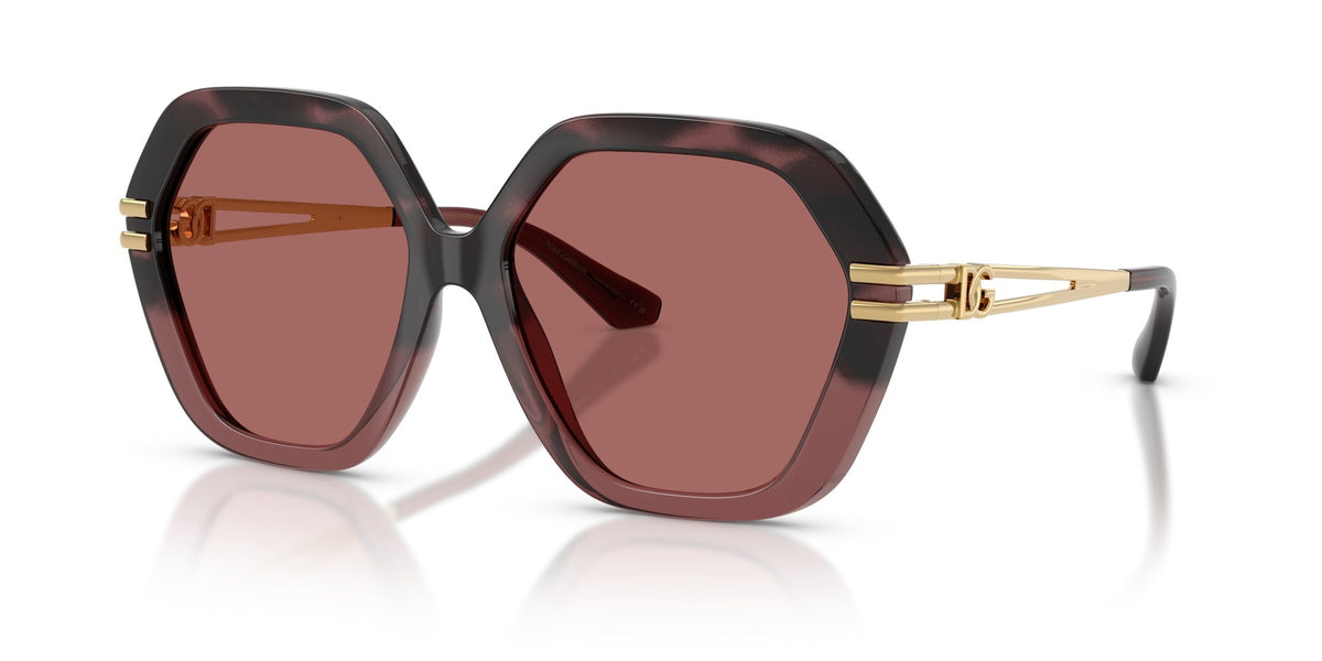 Gafas de sol Dolce & Gabbana DG6210 3493/69 hexagonal havana y burdeos, foto 2