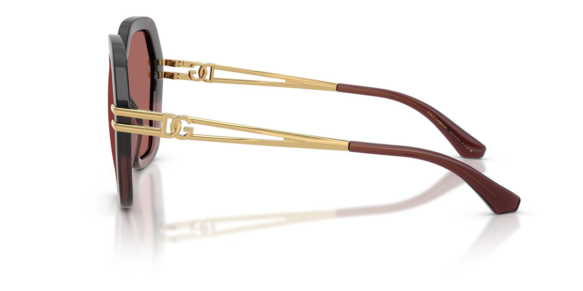 Gafas de sol Dolce & Gabbana DG6210 3493/69 hexagonal havana y burdeos, foto 3