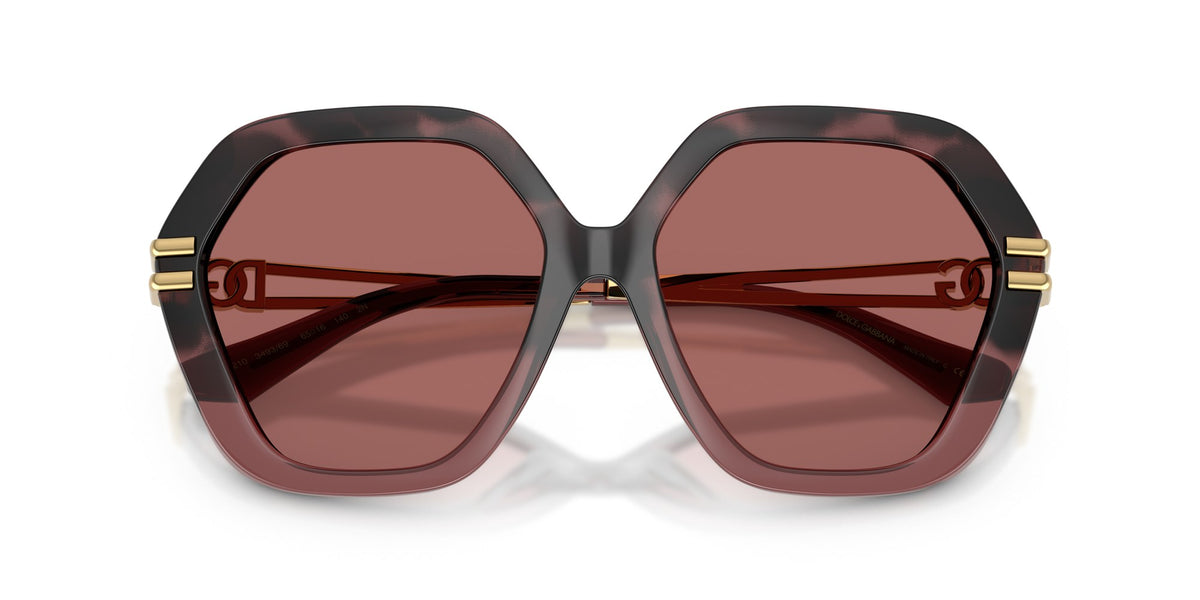 Gafas de sol Dolce & Gabbana DG6210 3493/69 hexagonal havana y burdeos, foto 5