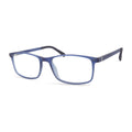 Montura ECO Finlay BLU rectangular azul mate, vista de tres cuartos