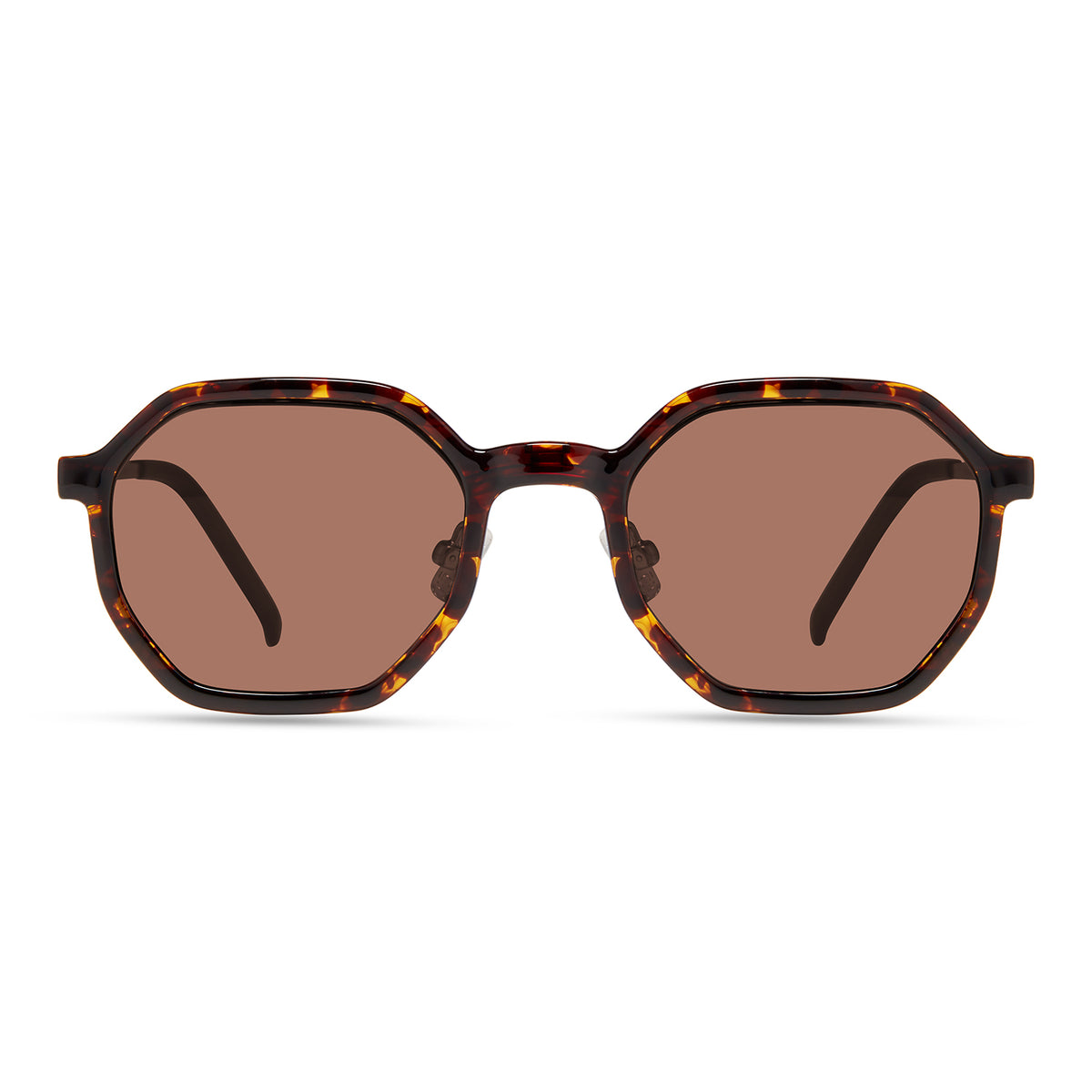 Gafas ECO Mistral dorada con suplemento solar carey, lentes marrones