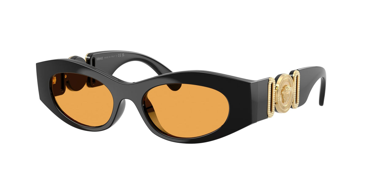 Gafas de sol Versace VE4480U GB1/7 ovalada negra lentes naranja, foto 2