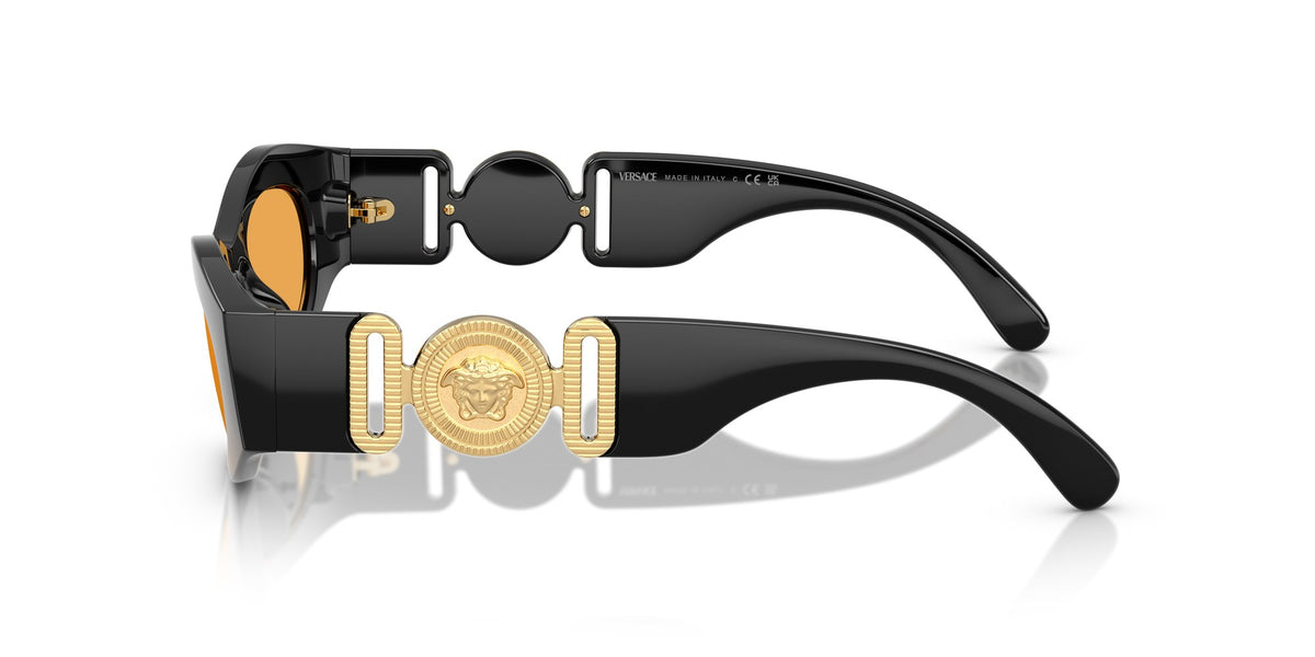 Gafas de sol Versace VE4480U GB1/7 ovalada negra lentes naranja, foto 3