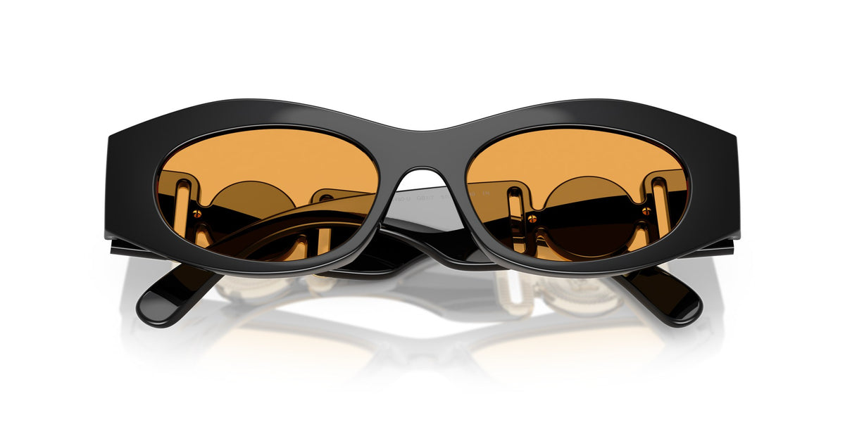 Gafas de sol Versace VE4480U GB1/7 ovalada negra lentes naranja, foto 5