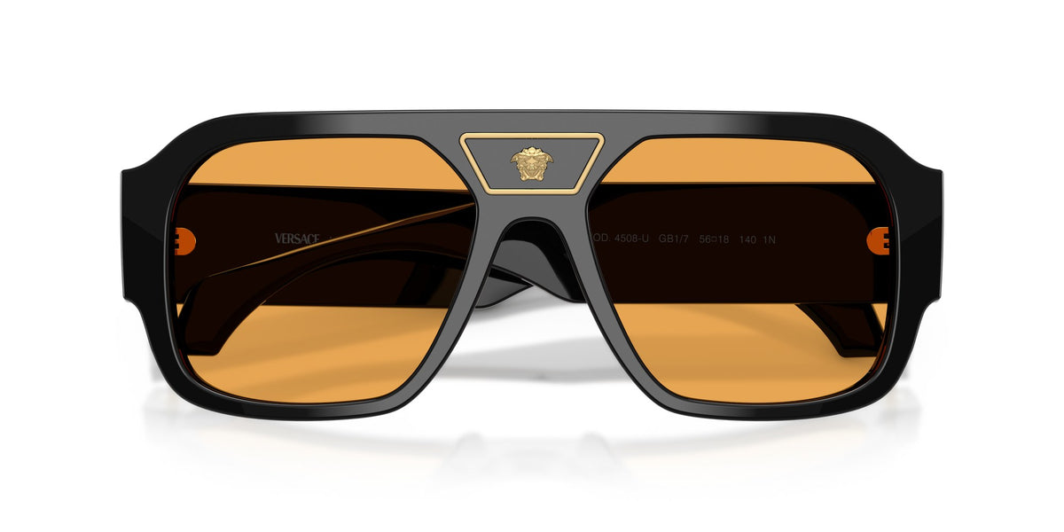 Gafas de sol Versace VE4508U GB1/7 piloto negra lentes naranja, foto 5